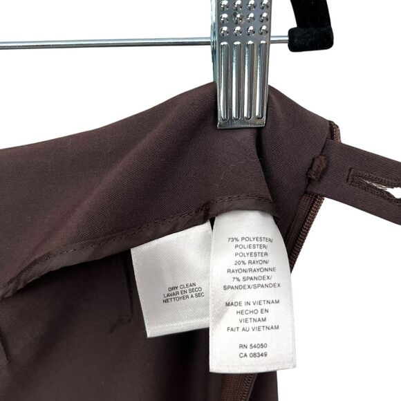 Evan Picone Women Trousers Dress Pants Stretch Straight Leg Side Zip Brown Sz 12 - Picture 7 of 7